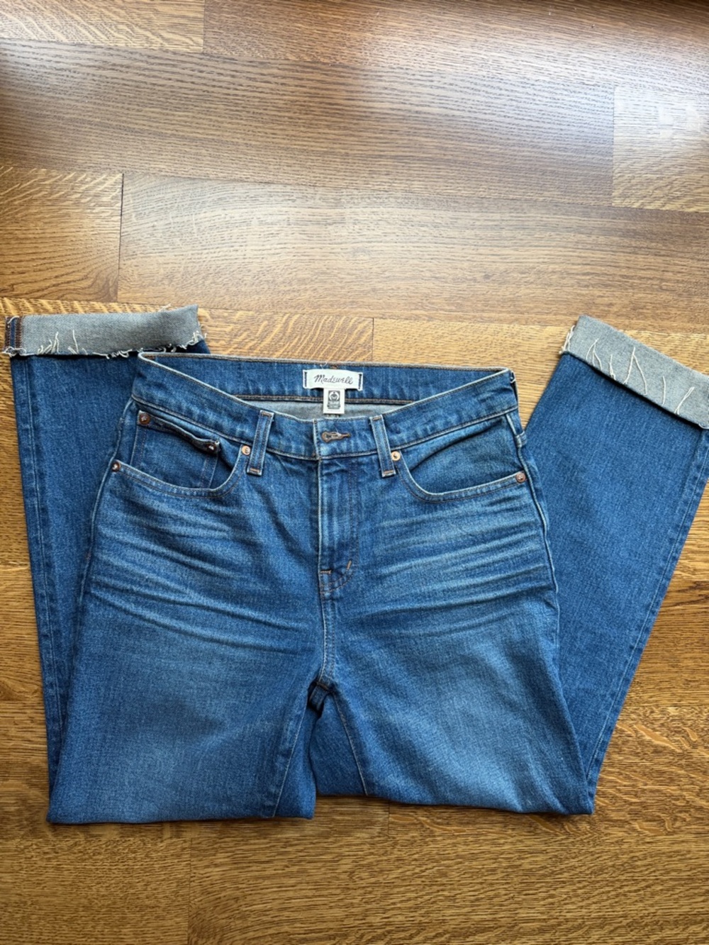 Madewell Classic Mid-Blue Straight Jeans